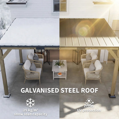14' x 10' Galvanized Steel Hardtop Gazebo, Dark Grey Pergolas at Gallery Canada