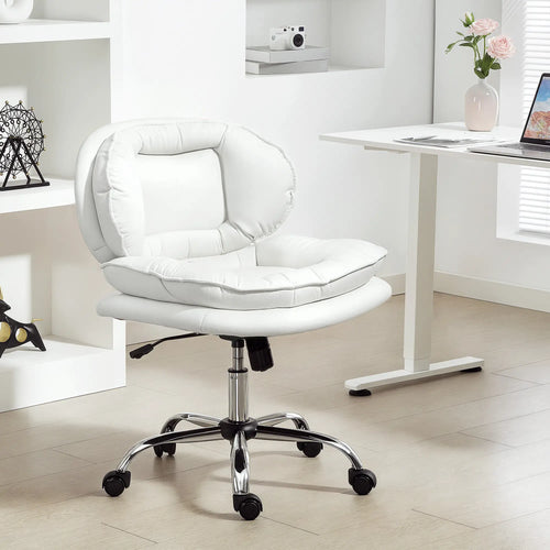 Criss Cross Chair, Swivel Office Chair, Tilting, No Arm, White