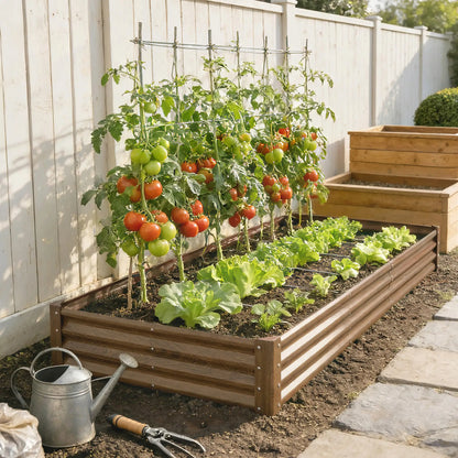 12 x 4 x 1ft Galvanized Raised Garden Bed, Distressed Brown Galvanized Planter Boxes at Gallery Canada