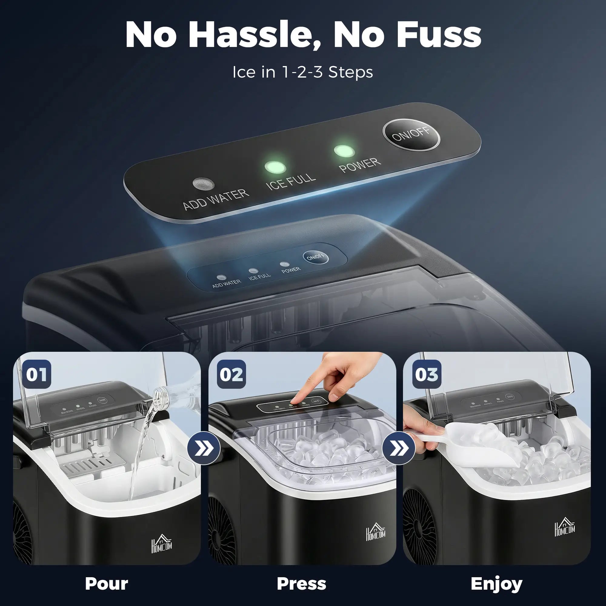 Portable Ice Maker, Self Cleaning, 26lbs/24Hrs, Black Small Kitchen Appliances at Gallery Canada