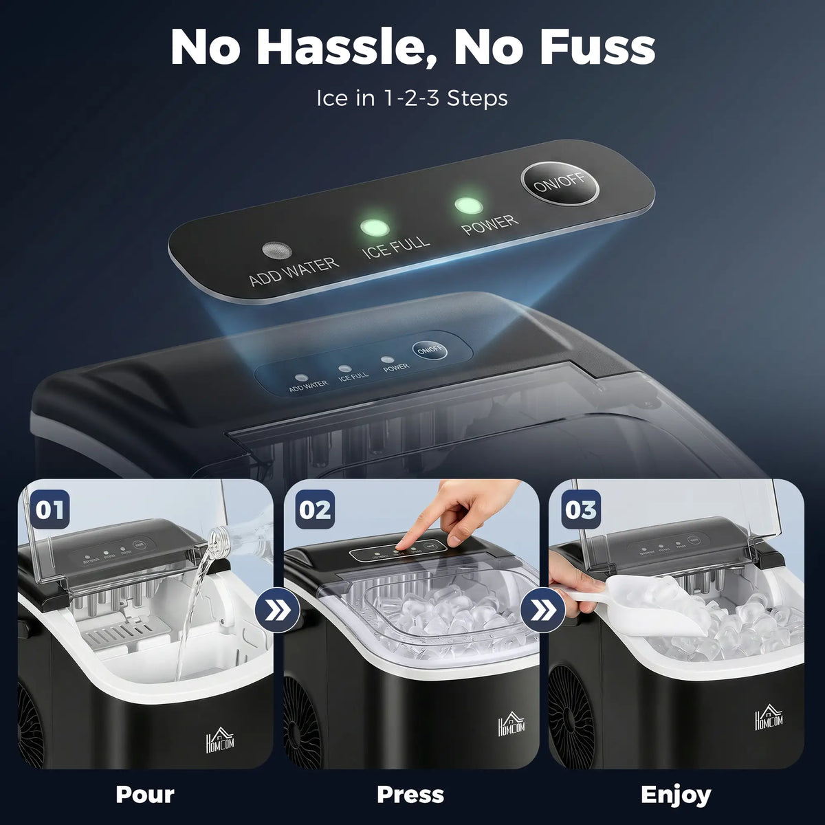 Portable Ice Maker, Self Cleaning, 26lbs/24Hrs, Black Small Kitchen Appliances at Gallery Canada