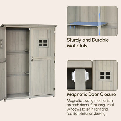 4x1.5ft Wooden Garden Storage Shed, Outdoor Tool Cabinet, Grey Sheds at Gallery Canada