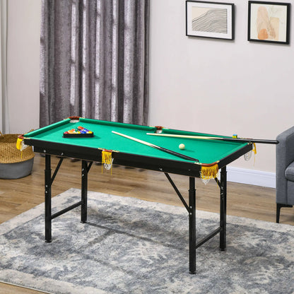 55 Folding Pool Table Set, Adjustable Height, 2 Cues, 16 Balls, Green Game Tables at Gallery Canada
