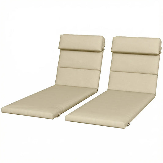 Patio Chaise Lounge Chair Cushions, Set of 2, Beige Patio Chair Cushions Beige at Gallery Canada