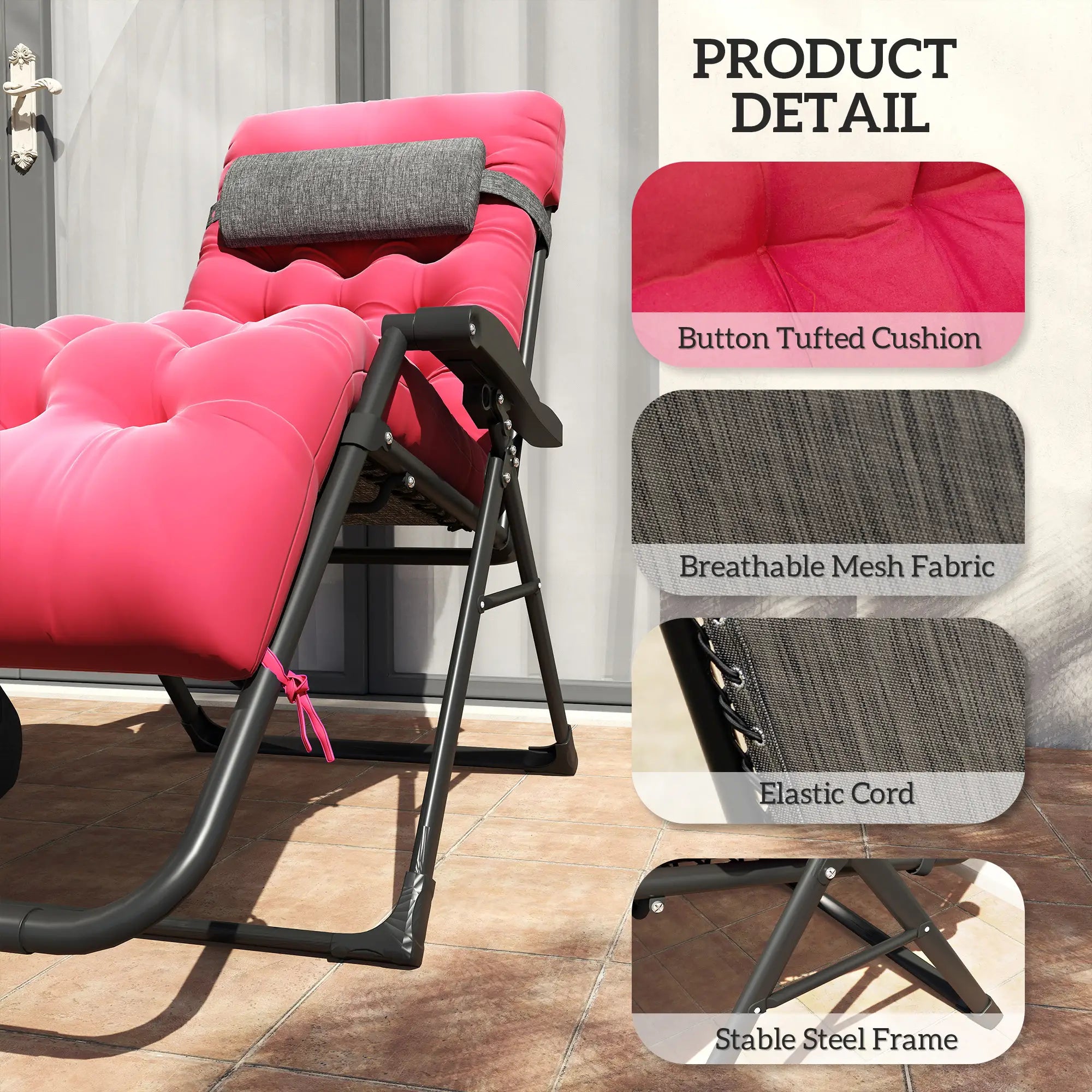 Padded Zero Gravity Chair, Folding Recliner, Patio Lounger with Cup Holder, Red Lounger Chairs at Gallery Canada