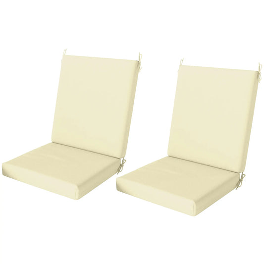 Outdoor Cushions Set of 2, Dining Chair Seat with Back, Fade-Resistant, Beige Patio Chair Cushions Beige at Gallery Canada