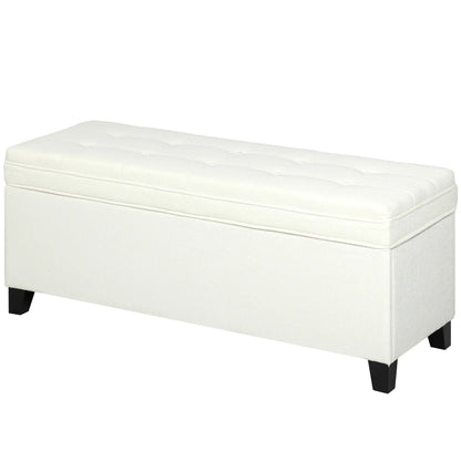 Storage Ottoman Bench, Foot Rest, 47 Inches, Cream White Storage Ottomans & Benches Cream at Gallery Canada