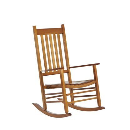 Wooden Porch Rocking Chair, Outdoor Patio Rocker, Garden Seat, Natural Outdoor Rocking Chairs Wood Colour at Gallery Canada
