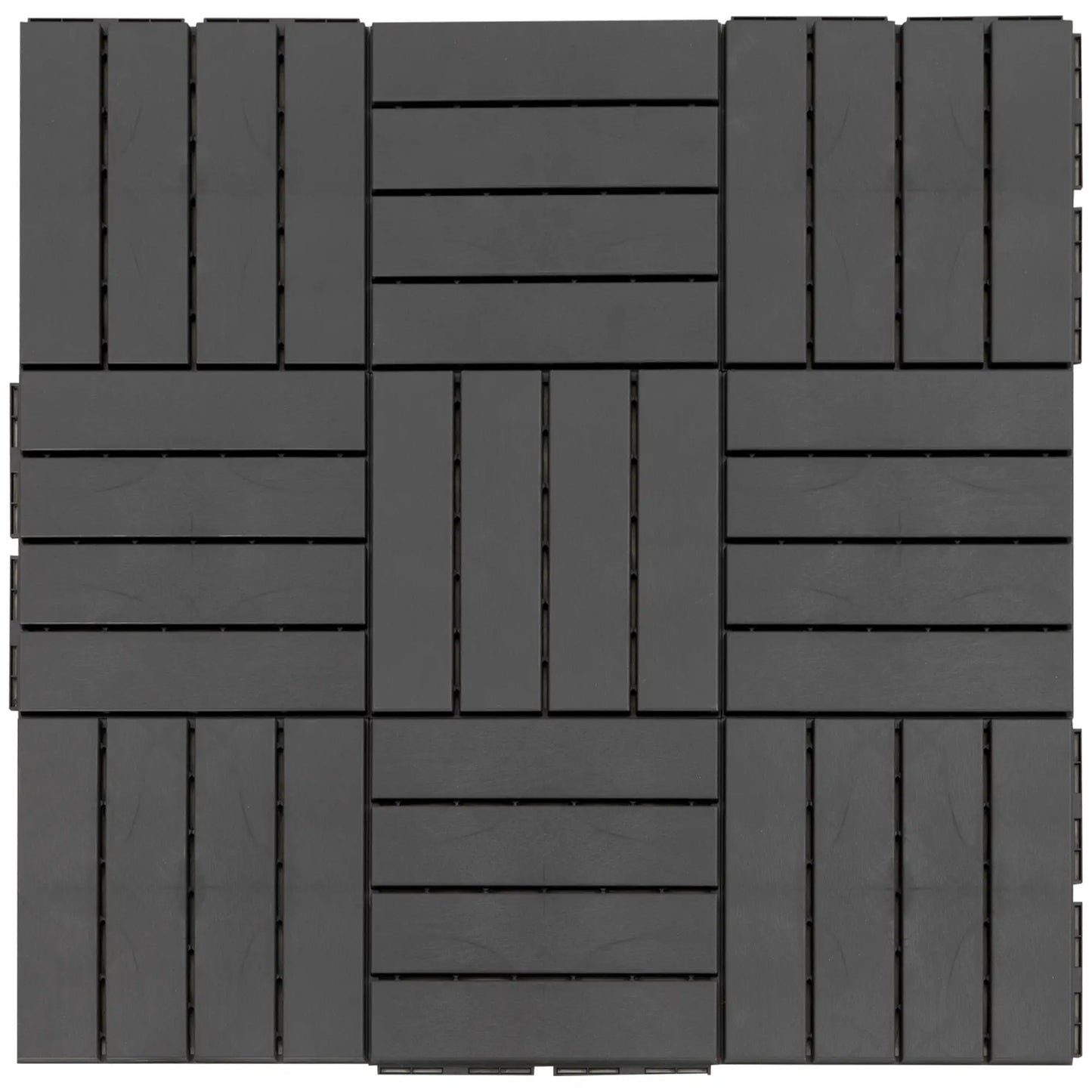 9 Pcs PP Interlocking Deck Tile, 12 x 12, Indoor Outdoor, Black Deck Tiles at Gallery Canada