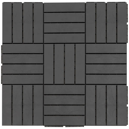 9 Pcs PP Interlocking Deck Tile, 12 x 12, Indoor Outdoor, Black Deck Tiles at Gallery Canada