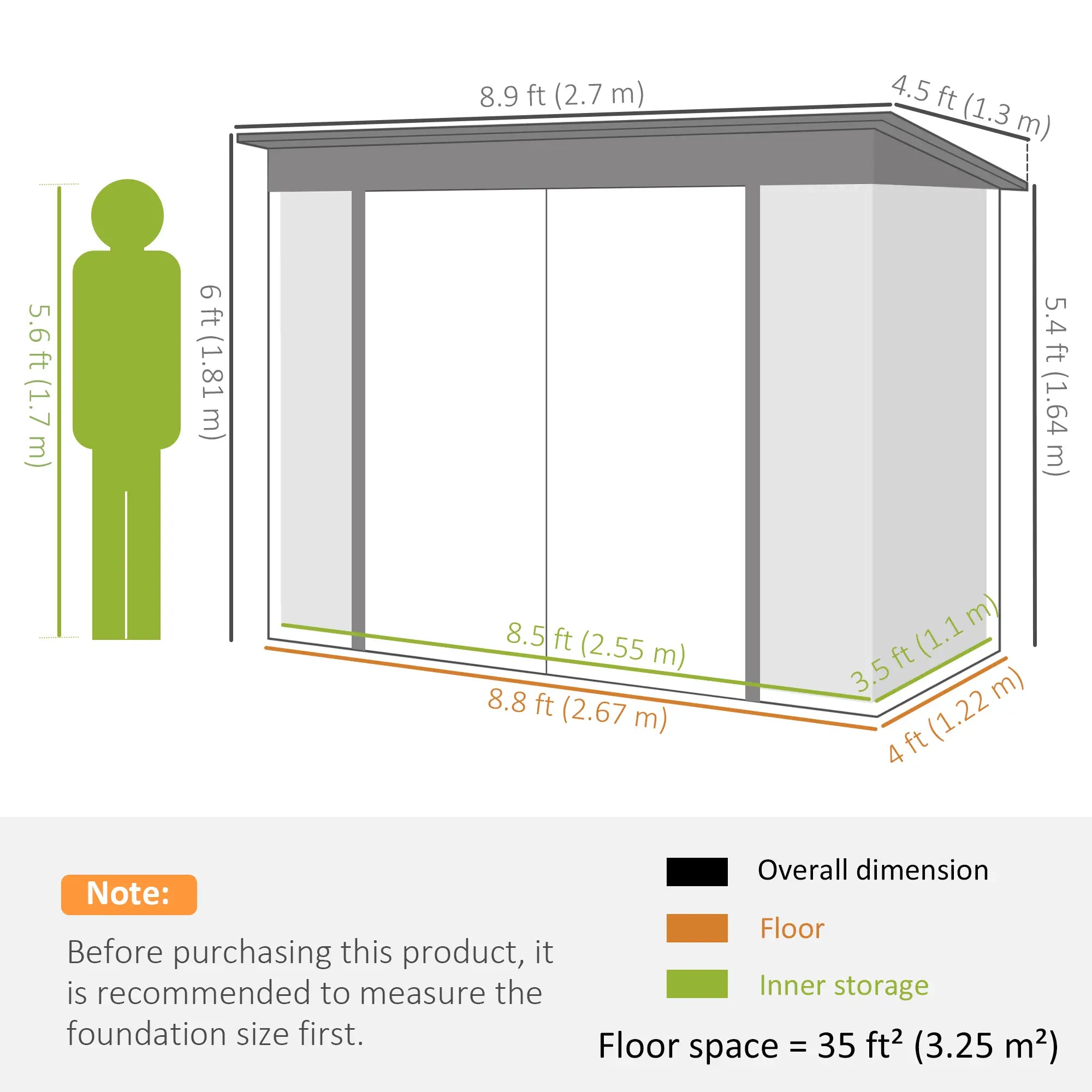 9' x 4' Galvanized Steel Garden Shed, Lockable Doors, 2 Air Vents Sheds at Gallery Canada