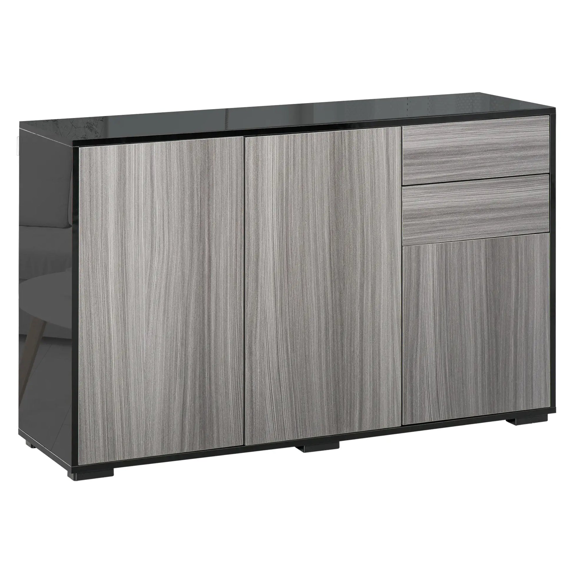 Modern Kitchen Sideboard, Coffee Bar Cabinet with 2 Drawers, Black Bar Cabinets at Gallery Canada