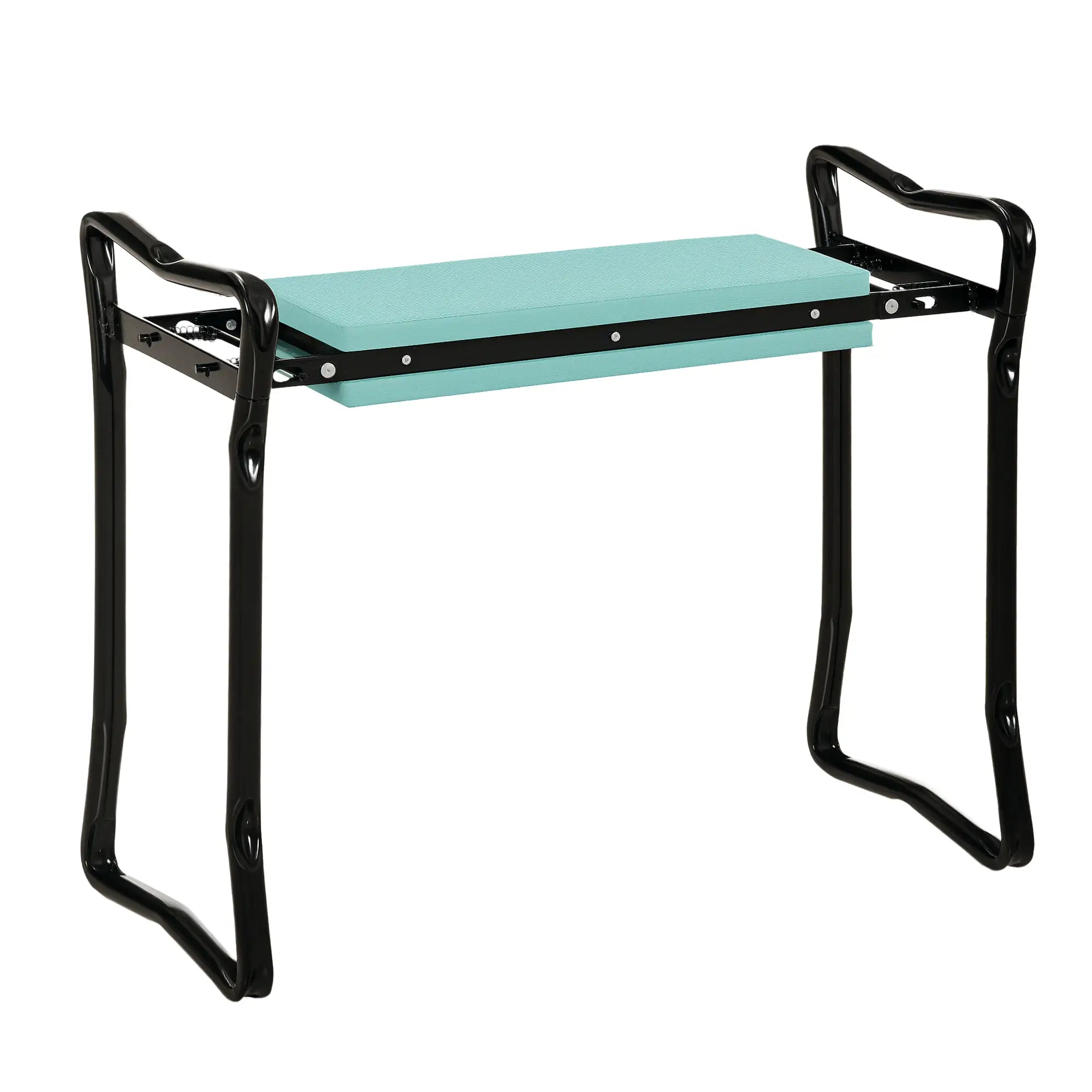 Garden Kneeler Seat Stool, Folding Gardening Chair with Thick Pad Garden Accessories Black and Dark Green at Gallery Canada