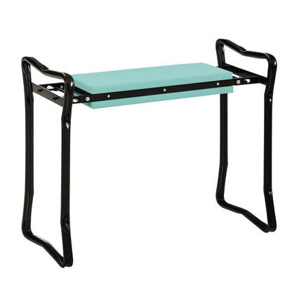 Garden Kneeler Seat Stool, Folding Gardening Chair with Thick Pad Garden Accessories Black and Dark Green at Gallery Canada