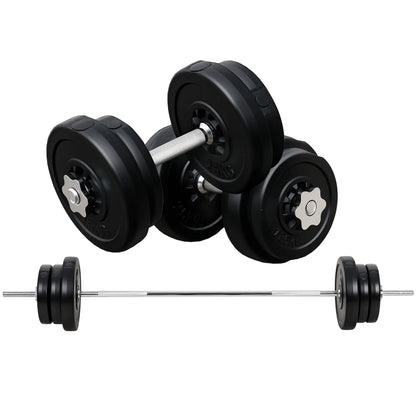 145lbs Adjustable Dumbbell, Barbell Set, Plate Bar Clamp Rod Dumbbells & Barbells Black at Gallery Canada