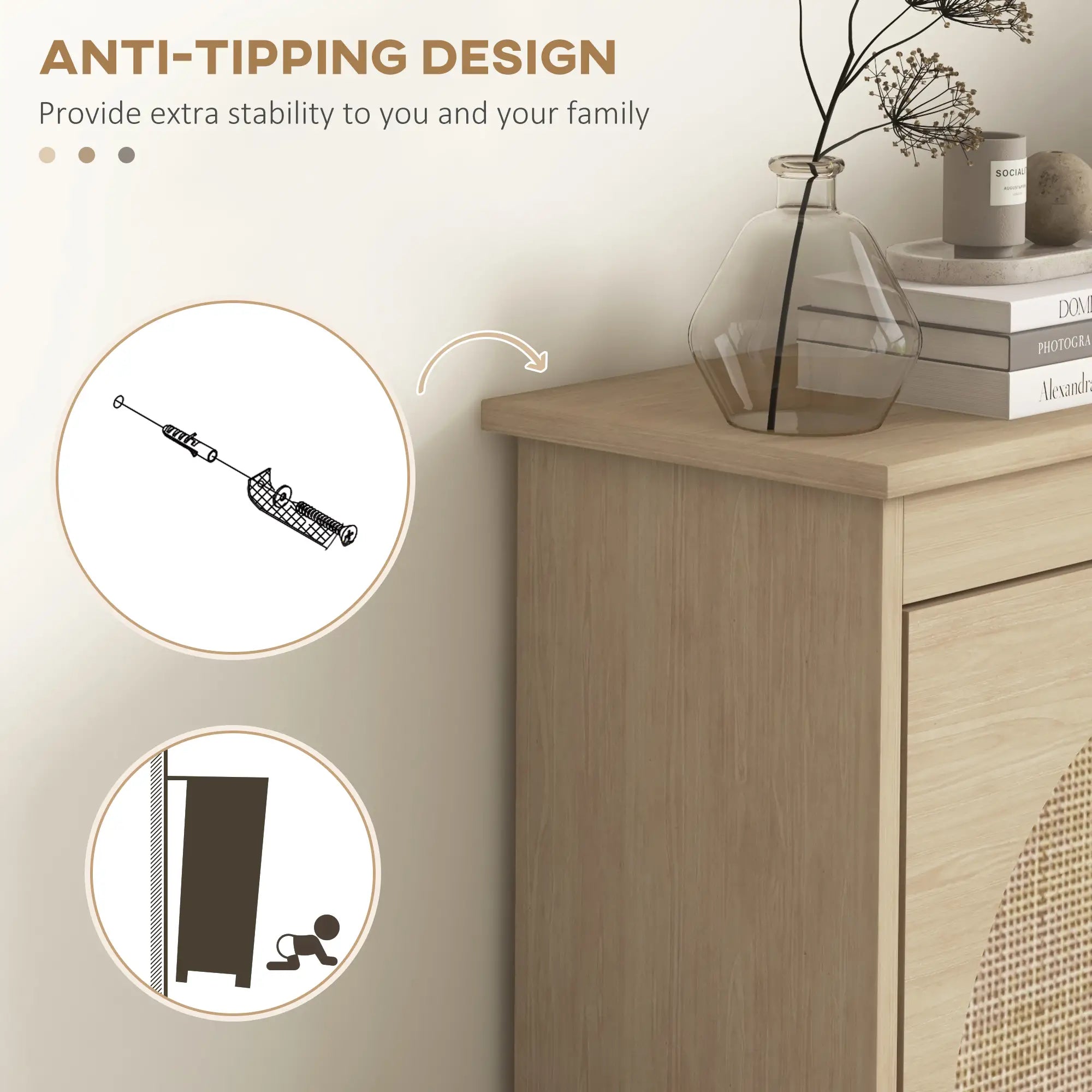 Shoe Cabinet, 4 Flip Drawers, Adjustable Shelves, Holds 20 Pairs, Oak Shoe Storage Cabinets & Racks at Gallery Canada