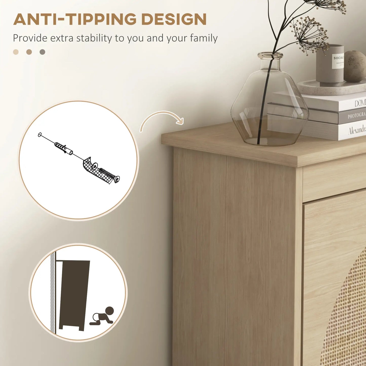 Shoe Cabinet, 4 Flip Drawers, Adjustable Shelves, Holds 20 Pairs, Oak Shoe Storage Cabinets & Racks at Gallery Canada