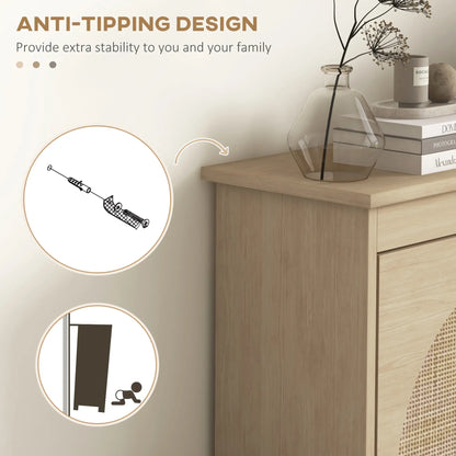 Shoe Cabinet, 4 Flip Drawers, Adjustable Shelves, Holds 20 Pairs, Oak Shoe Storage Cabinets & Racks at Gallery Canada