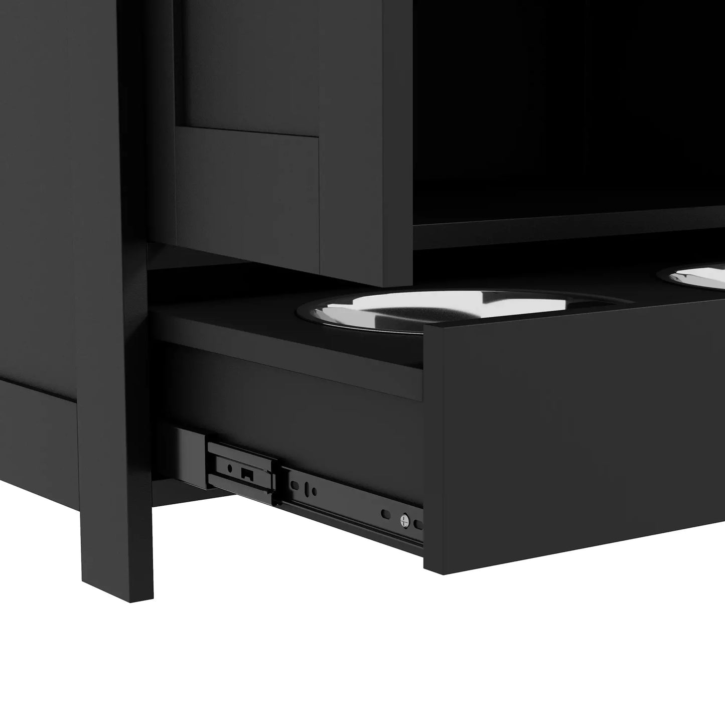 Dog Food Storage Container, Adjustable Panel, Hooks, Medium Size, Black Dog Bowls at Gallery Canada