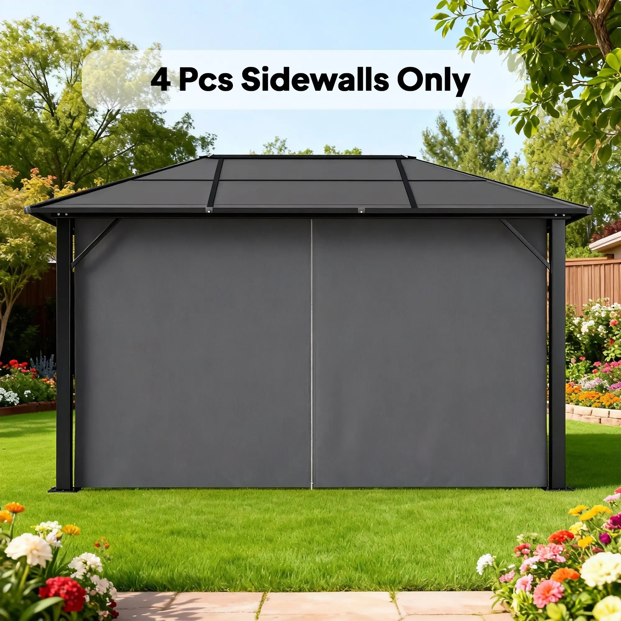 10' x 12' Gazebo Sidewall Set, 4 Panels, Grey Gazebo Sidewalls at Gallery Canada