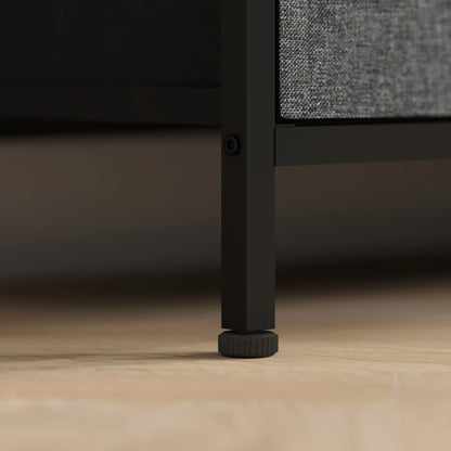 TV Stand with Charging Station, 3 Foldable Drawers, Open Shelf, 55 Inch, Black TV Stands at Gallery Canada