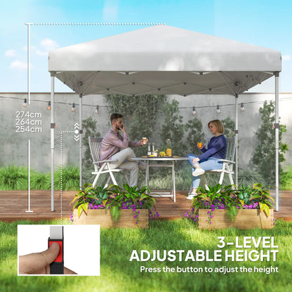 10' x 10' Pop Up Canopy, Sidewalls, Roller Bag, Adjustable Height, White Pop Up Canopies at Gallery Canada