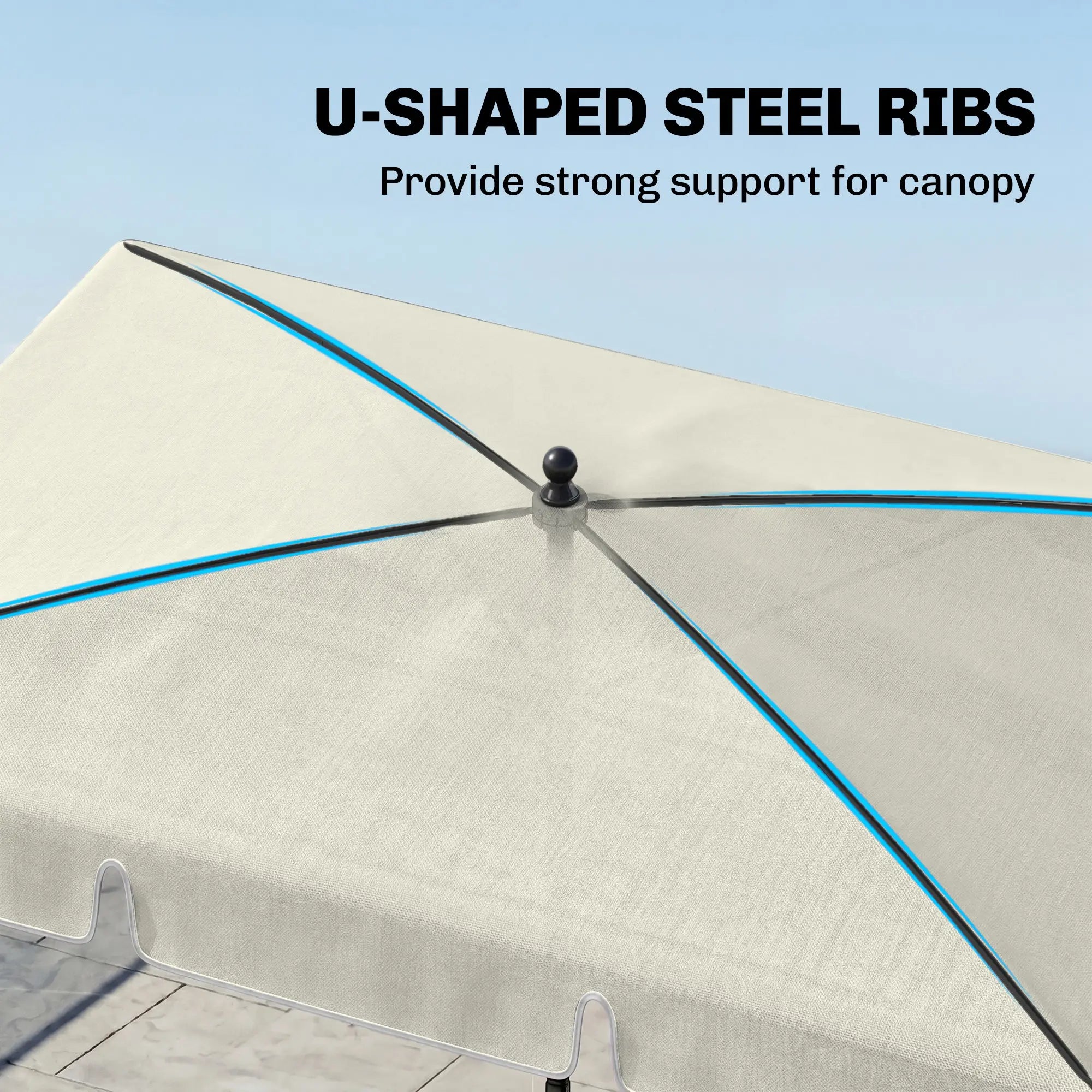 6.5x4ft Rectangle Aluminum Tilt Patio Umbrella, Cream White Sun Umbrellas at Gallery Canada