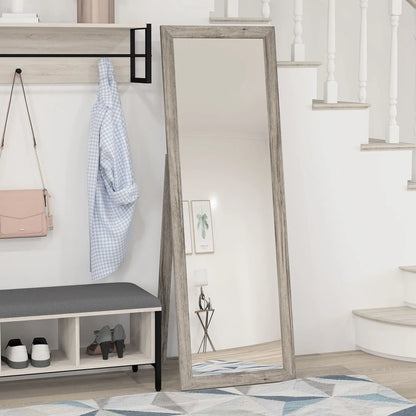 58" x 20" Floor Mirror, Full Body, Bedroom, Living Room, Wood Grain, Grey Full Length Mirrors at Gallery Canada