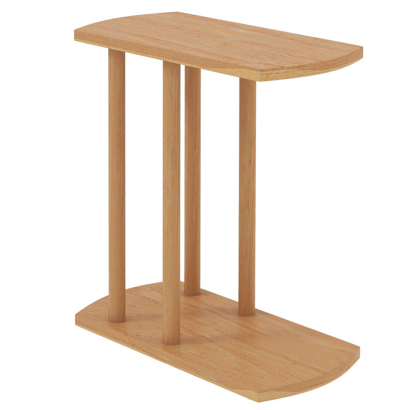 Narrow 2-Tier C-Shaped Teak Wood Side Table End & Side Tables at Gallery Canada