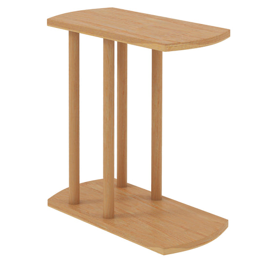 Narrow 2-Tier C-Shaped Teak Wood Side Table End & Side Tables Options at Gallery Canada