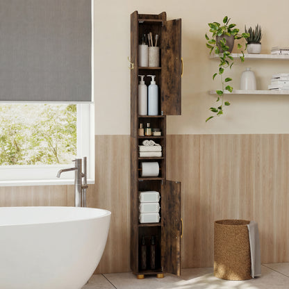 Narrow Bathroom Storage Cabinet, Open Shelves, Toilet Paper Holder