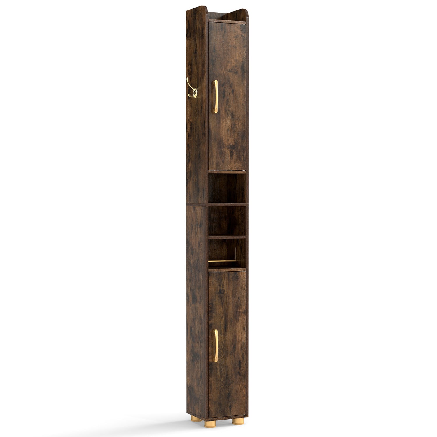 Narrow Bathroom Storage Cabinet, Open Shelves, Toilet Paper Holder Floor Cabinets at Gallery Canada