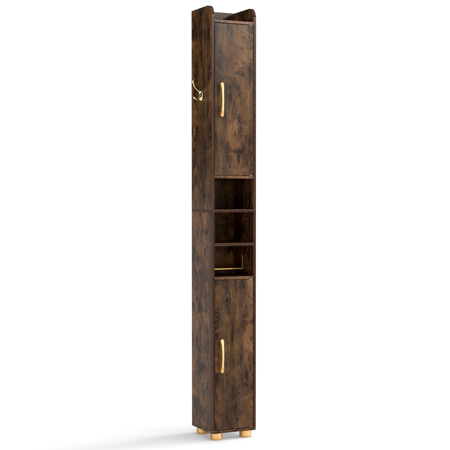 Narrow Bathroom Storage Cabinet, Open Shelves, Toilet Paper Holder Floor Cabinets at Gallery Canada