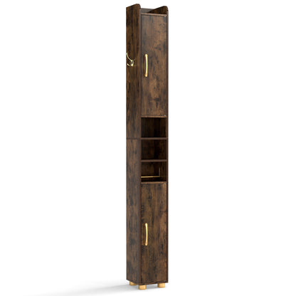 Narrow Bathroom Storage Cabinet, Open Shelves, Toilet Paper Holder Floor Cabinets at Gallery Canada