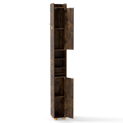 Narrow Bathroom Storage Cabinet, Open Shelves, Toilet Paper Holder