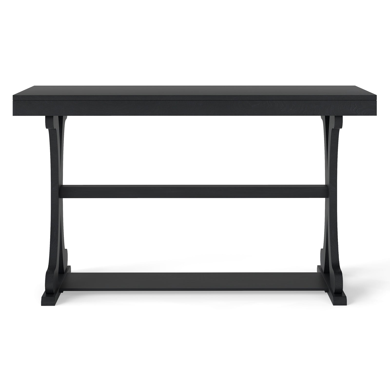 Narrow Console Table Vintage 52 Inch Long with Open Storage Shelf, Black Console Tables at Gallery Canada
