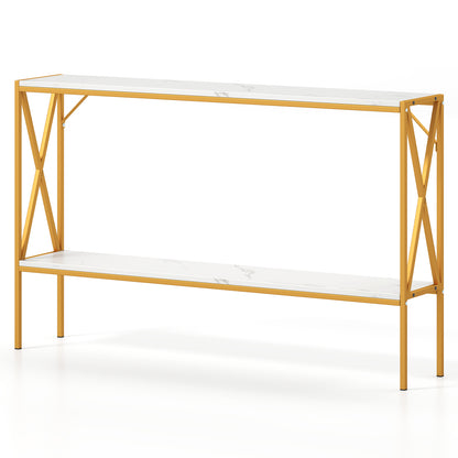 Narrow Console Table 2-Tier Entryway Table with Storage, White Console Tables White at Gallery Canada