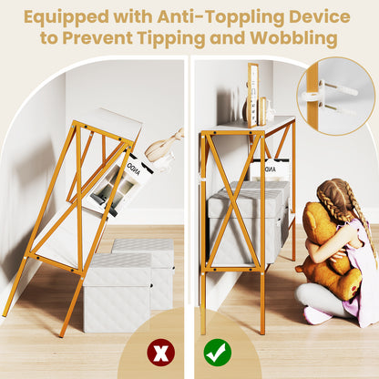 Narrow Console Table 2-Tier Entryway Table with Storage, White Console Tables at Gallery Canada