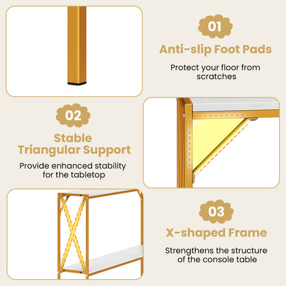 Narrow Console Table 2-Tier Entryway Table with Storage, White Console Tables at Gallery Canada
