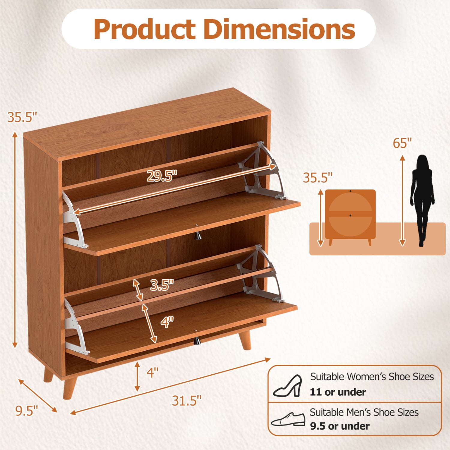 Narrow Shoe Cabinet with Adjustable Shelves, Oak Shoe Racks & Storage Benches at Gallery Canada