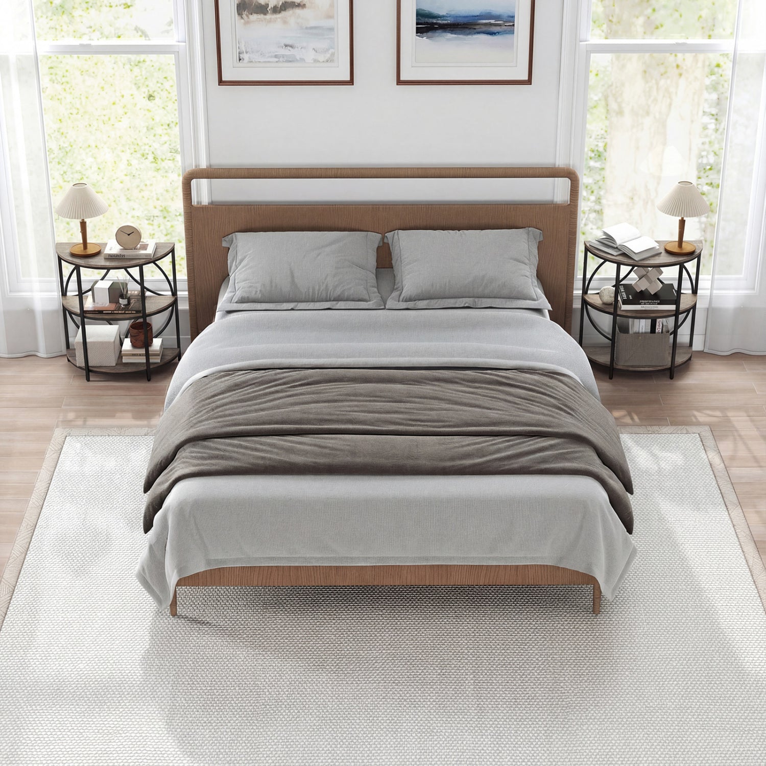 Narrow Side Table, Metal Frame, Storage Shelves, Gray End & Side Tables at Gallery Canada