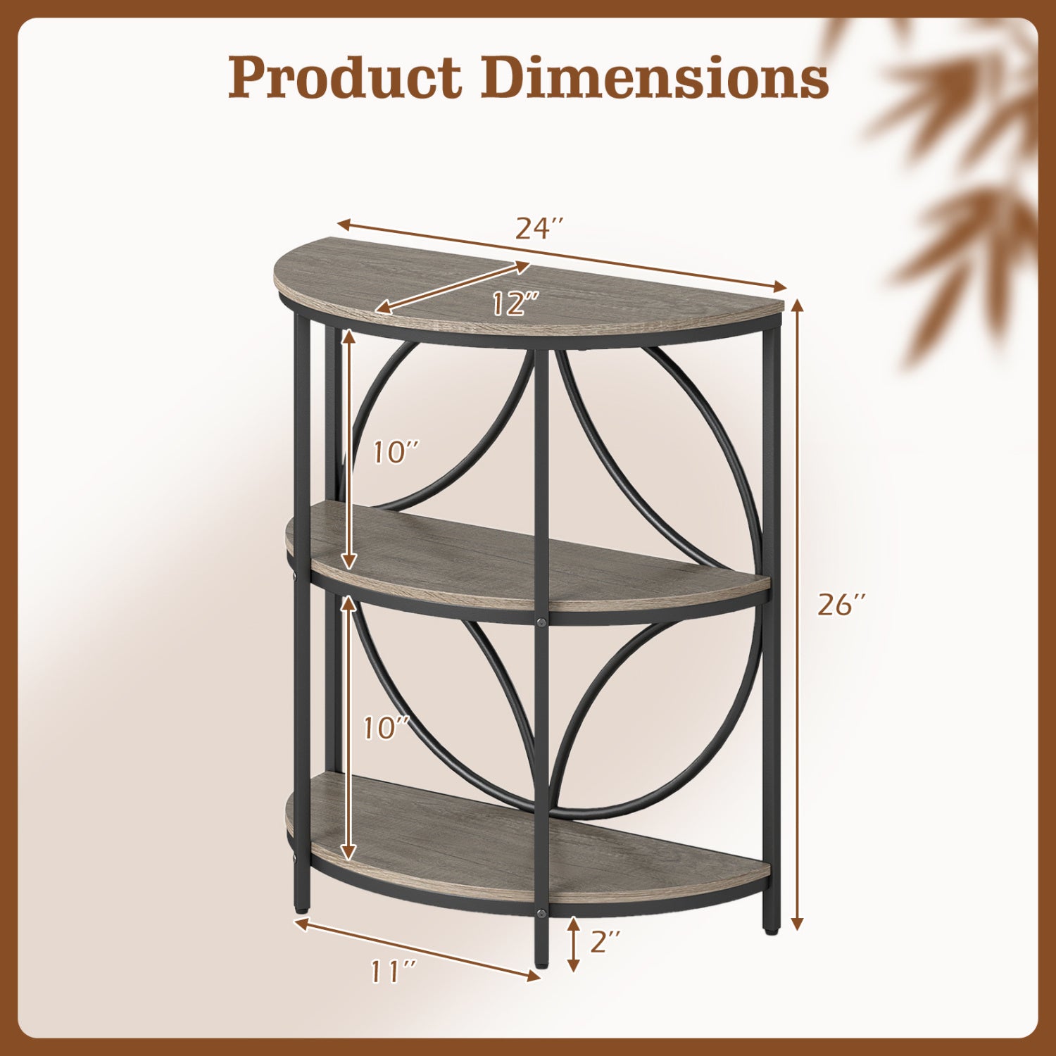 Narrow Side Table, Metal Frame, Storage Shelves, Gray End & Side Tables at Gallery Canada