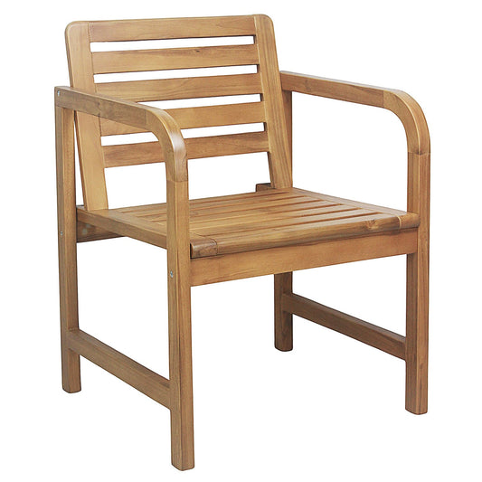 Natural Wood Patio Armchair with Slanted Back and Slatted Seat Patio Dining Chairs Natural at Gallery Canada
