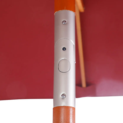 6.6x5ft Square Wooden Patio Umbrella, Tilt Mechanism, 6 Bamboo Ribs, Wine Red Sun Umbrellas at Gallery Canada