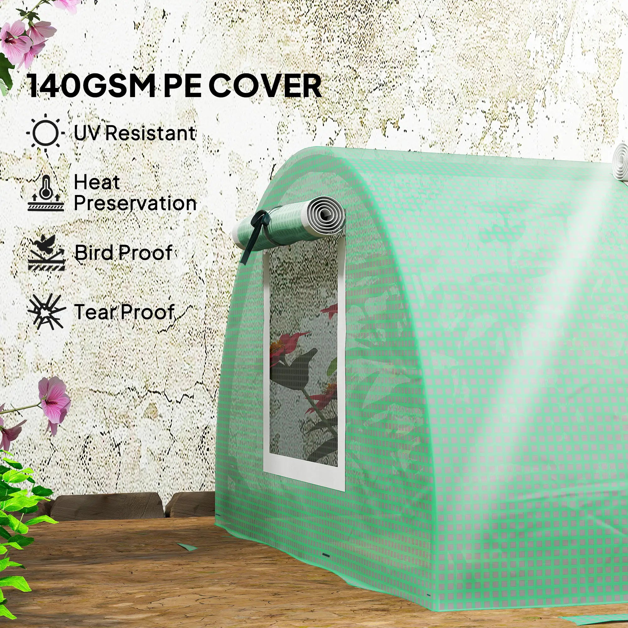 Portable Mini Greenhouse, 10' x 3' x 2', Steel Frame, 5 Mesh Windows, Green Mini Greenhouses at Gallery Canada