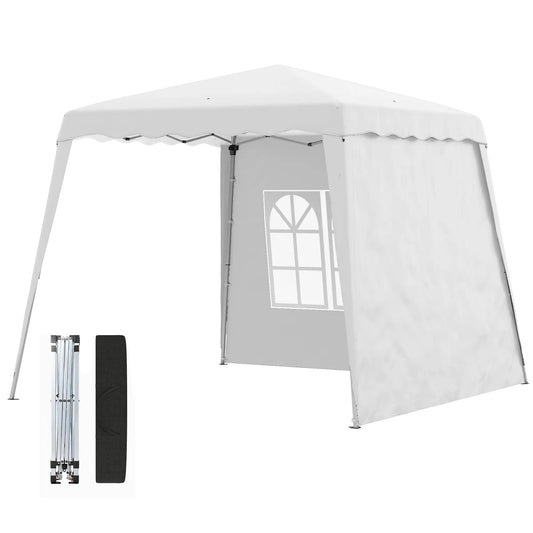 Pop Up Canopy Tent With Sidewalls, UV50+, Carry Bag, Slant Legs, 8 x 8ft Pop Up Canopies White at Gallery Canada