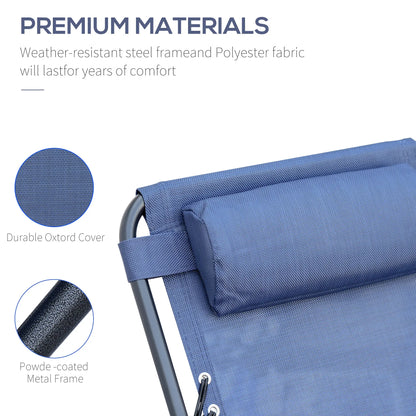 Zero Gravity Chair Set of 2, Patio Chair with Side Table, Blue Lounger Chairs at Gallery Canada