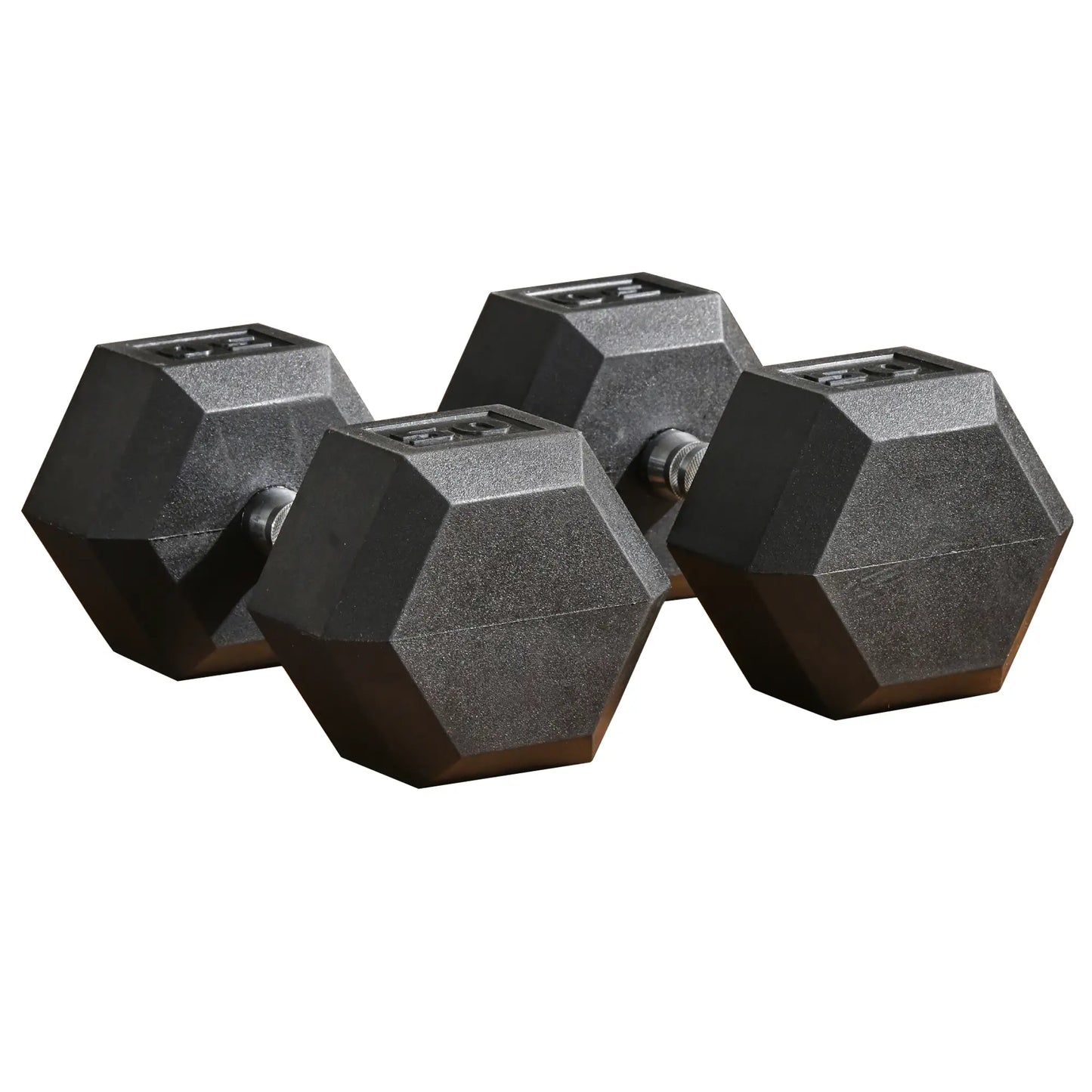 2 x 50lbs Hex Dumbbell Set, Rubber Weights, Non-Slip Handles, Anti-Roll Dumbbells & Barbells Black at Gallery Canada