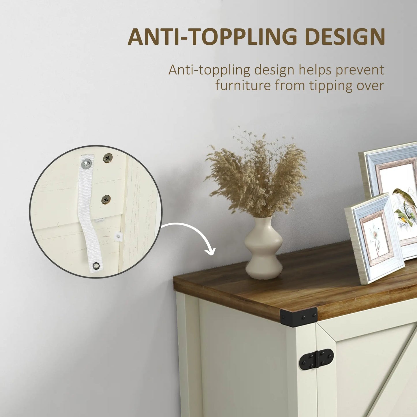 Farmhouse Kitchen Storage Cabinet, Free Standing Sideboard, White Storage Cabinets at Gallery Canada