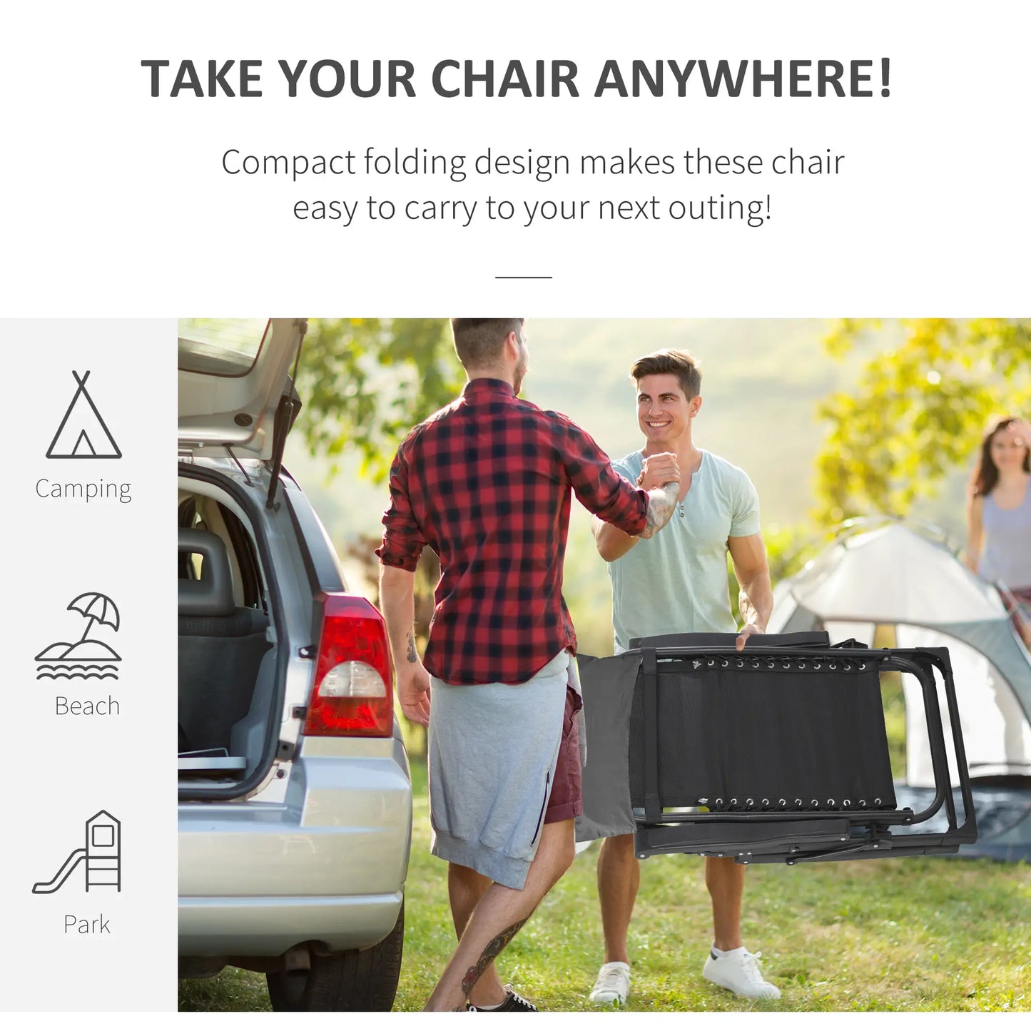 Zero Gravity Reclining Chair, Adjustable Backrest, Folding Sun Lounger, Removable Cushion, Light Grey Lounger Chairs at Gallery Canada